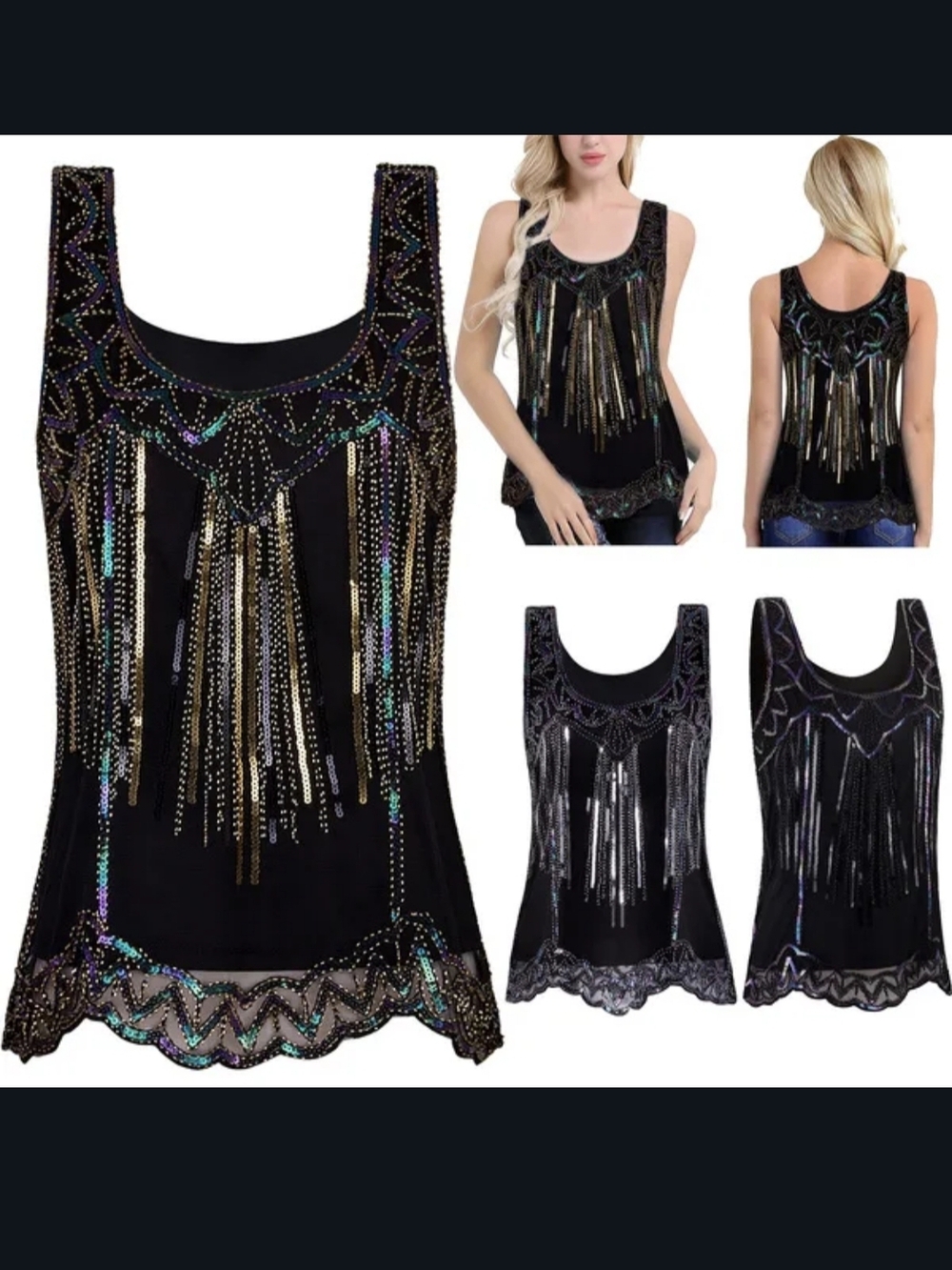 Sexy Black Fishnet Mesh Long Sleeve Top with Sparkly Glitter Detail